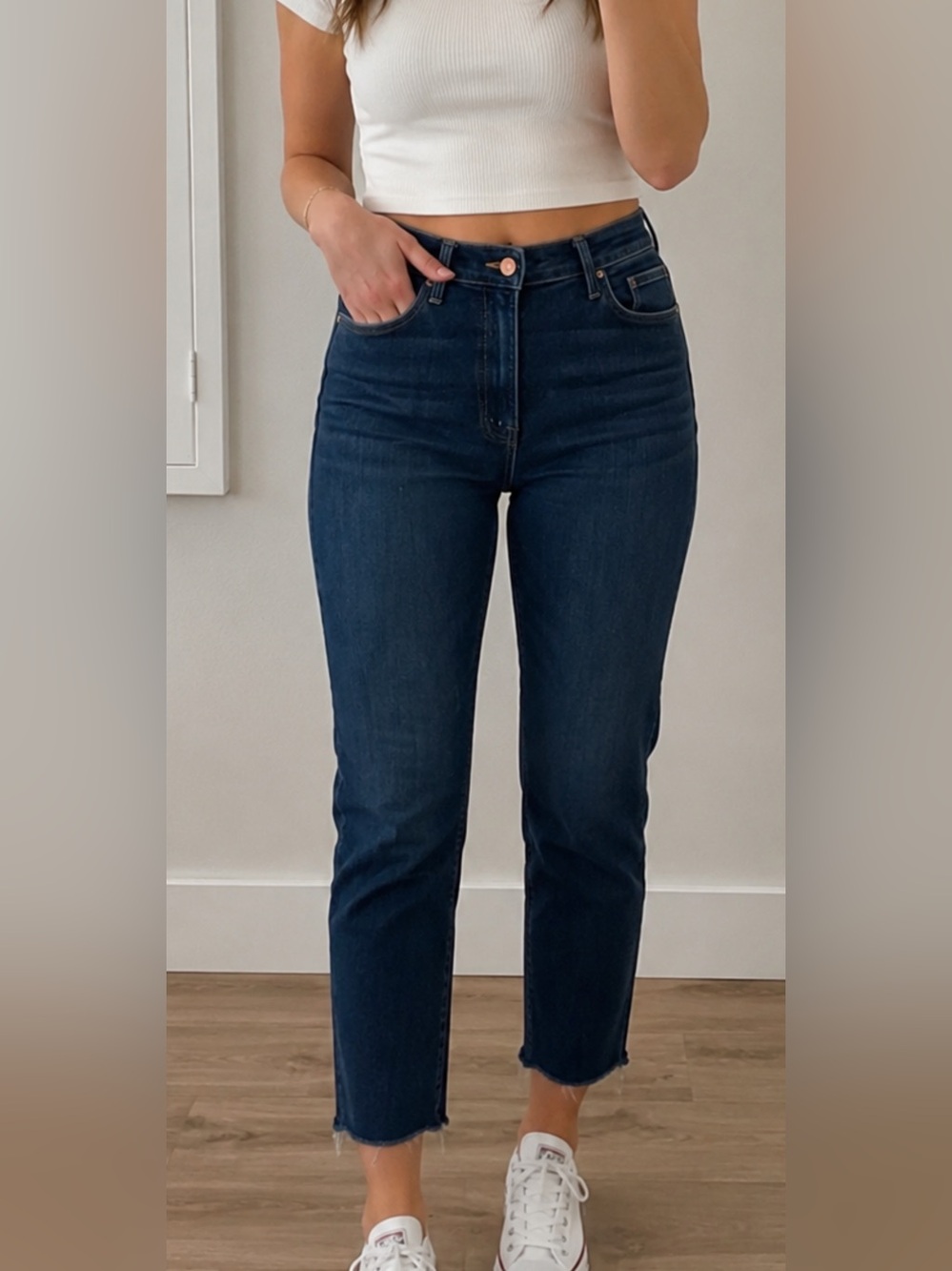 MOTHER Dark Blue Ankle Jeans crop
